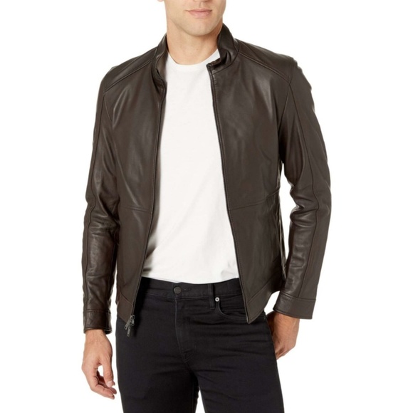 Michael Kors Racing Jacket Nappa Leather Brown XL